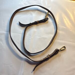 42” Calvin Klein brown purse strap with golden colored hooks
